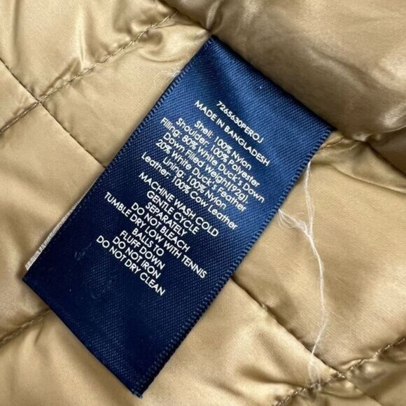 Vintage Ralph Lauren Women’s 4 Gold Duck Down Feather Filled Puffer Jacket Coat - Picture 5 of 16